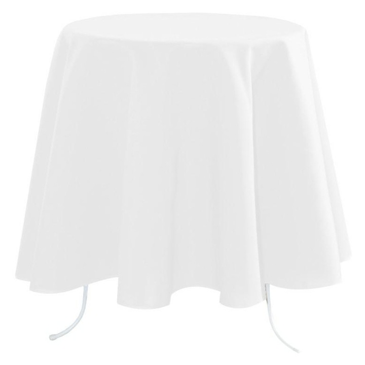 Fata De Masa Decorativa, STOF, Tesatura Eleganta, Material Durabil, Aspect Modern, Practica Pentru Fiecare Zi Si Ocazii Speciale, Usor De Intretinut, 180 Cm, Alb