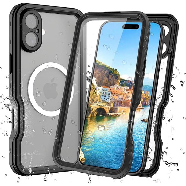 Husa ShellBox pentru iPhone 16 Plus, negru