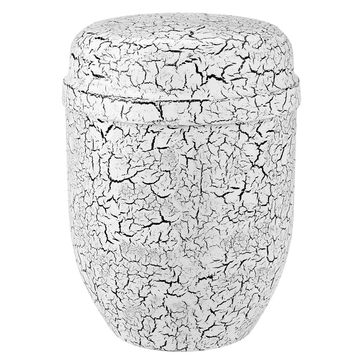 Urna de incinerare din metal alb pentru cenusa de adult Remember Forever, alb