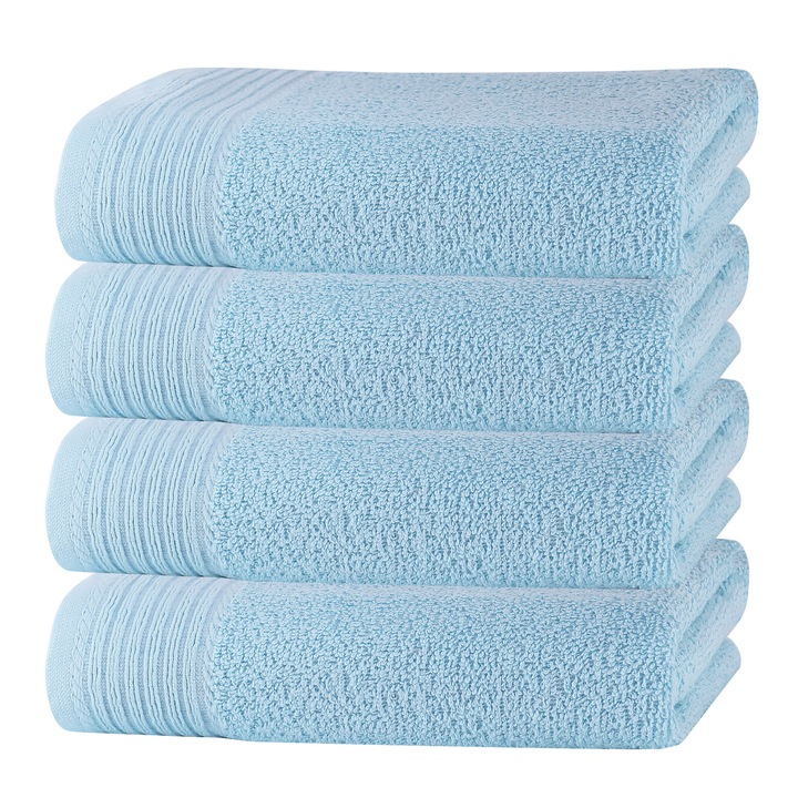 Set 4 prosoape XXL piscina/plaja, 100x180 cm, 100% bumbac, Bleu