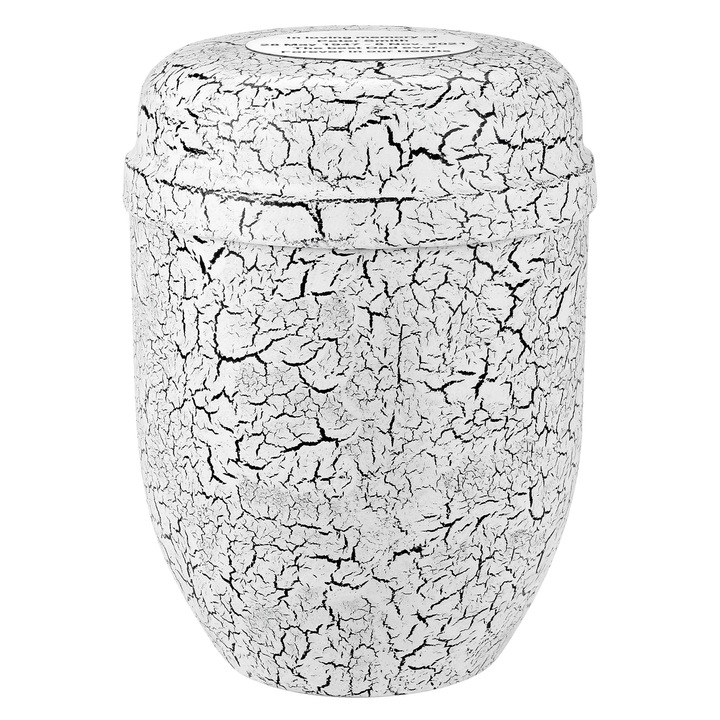 Urna de incinerare din metal alb pentru cenusa de adult Remember Forever