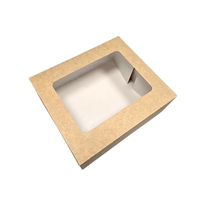 Cutii Natur cu Fereastra pentru Prajituri- 12.7x7.9x7(50buc/set)