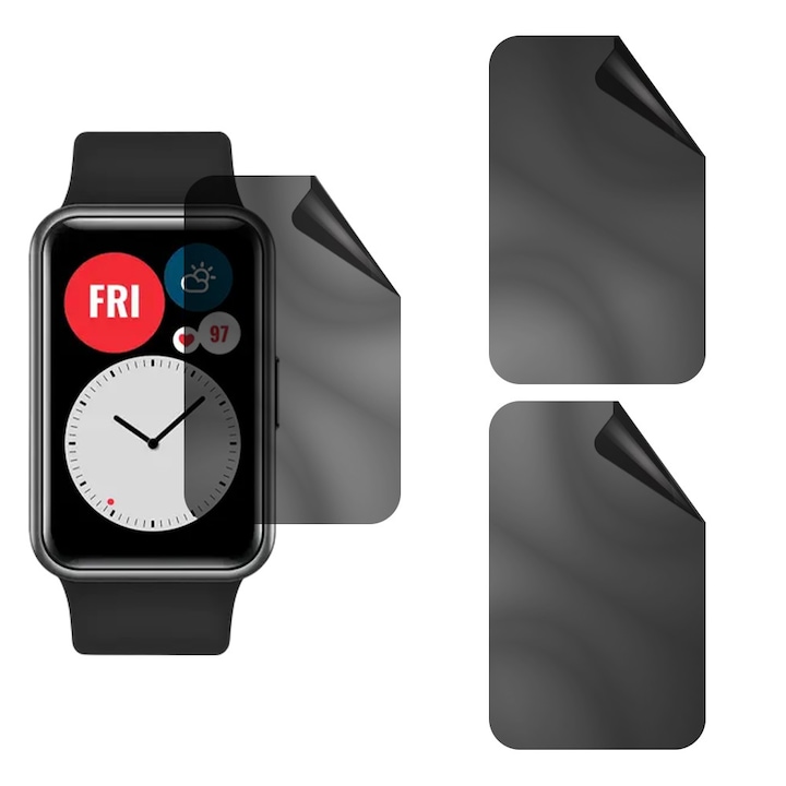 Комплект от 3 x Протектор за екран за поверителност за Huawei Watch Fit, регенеративен хидрогелен силикон, лесен монтаж