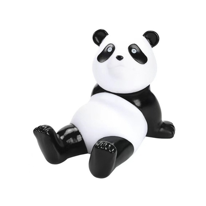 Telefontartó, ökológiai gyantából, íróasztalra, panda minta, fekete/fehér