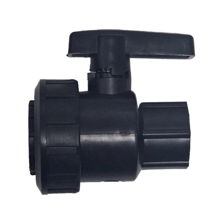 Robinet din plastic cu bila, pentru teava picurare, negru, Nr-5443, FI+FI, 1" x 3/4"