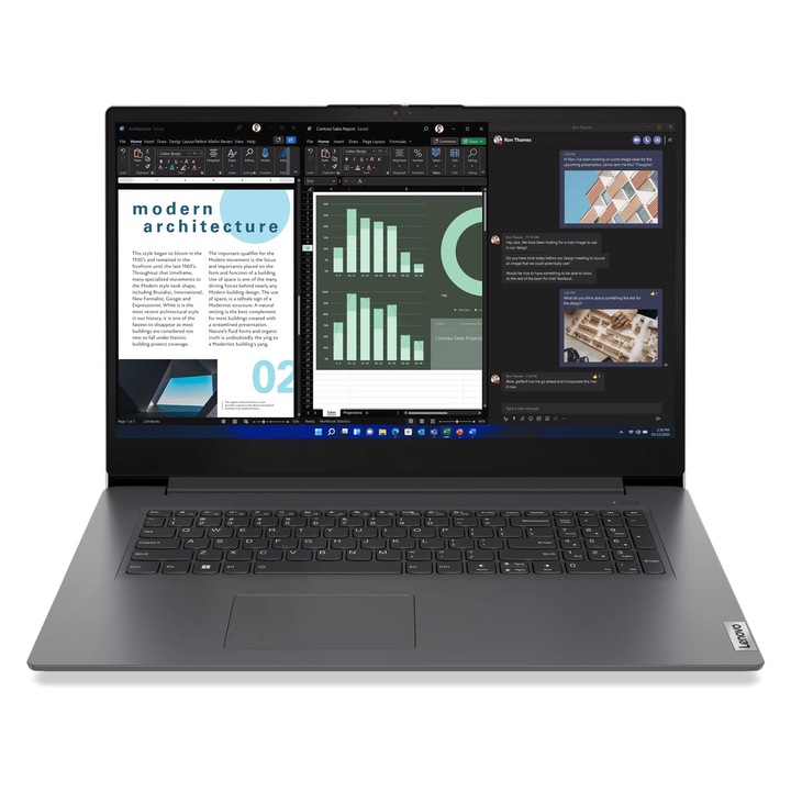 Lenovo V17 G4 IRU laptop, 83A2003KRM, 17.3", Intel Core i5-13420H (8 magos), Intel Iris Xe Graphics 64GB, 16GB 3200MHz (1x 8GB beépített) DDR4, Szürke