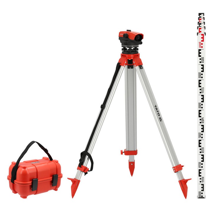 YATO Nivela optica 32 x 38 mm IP66 cu trepied si stativ