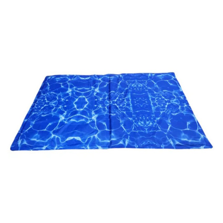 Covoraș racoritor pentru câini Enjoy, 50x40cm, gel răcitor non-toxic, policlorura de vinil, albastru