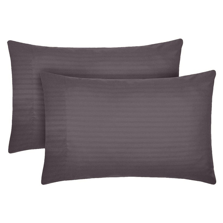 Set 2 huse perna din damasc, densitate 130 g/mp, Kahverengi, 50/70cm