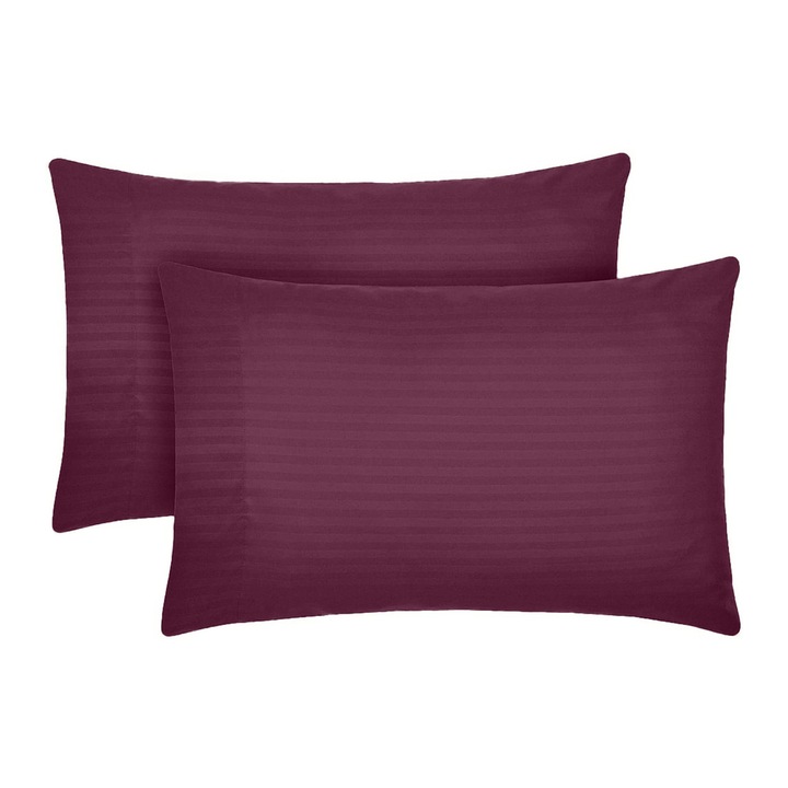 Set 2 huse perna din damasc, densitate 130 g/mp, Mauve, 50/70cm