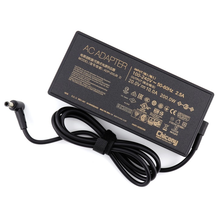 Зарядно устройство, съвместимо с Asus FX505GD-BQ139T, FX505GD-BQ146T, 200W Oem Chicony Slim Square Corners