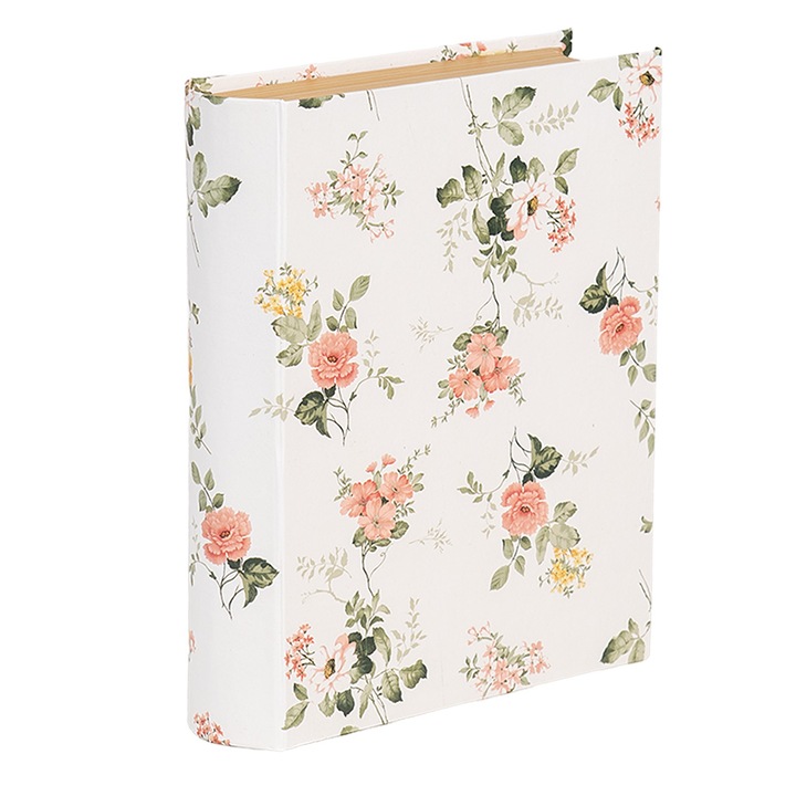 Dekoratív kartondoboz, többszínű kartonból, virágok, 17x14x5 cm