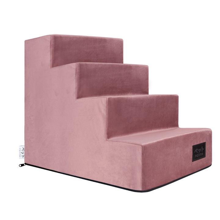 PETTO Takai 4 trepte din catifea pentru caini trepte Roz