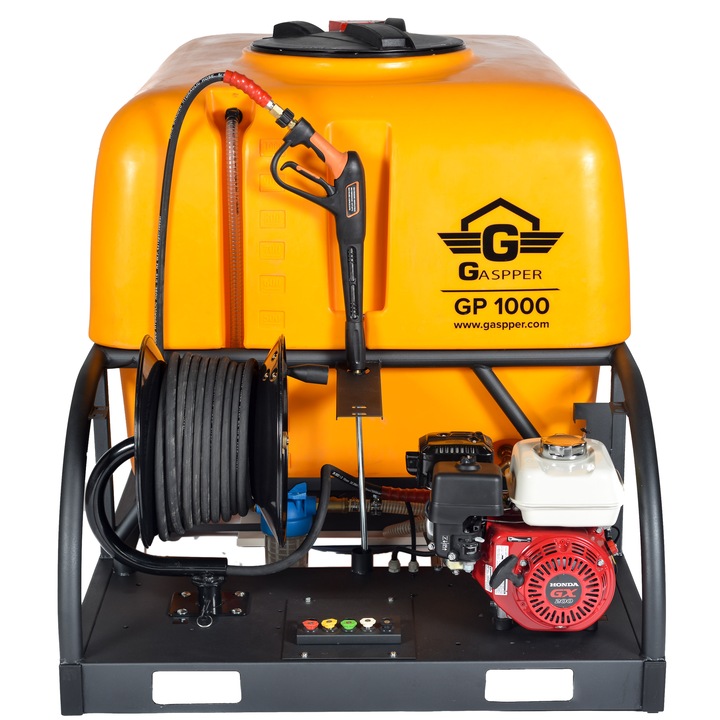 Aparat de spalat cu presiune Gaspper GP 1000 motor Honda GX200, 220 bari, 14l/min, rezervor apa 1000l