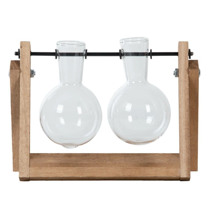 Vaza Decorativa Cu Balon, Esschert Design, Accent Vizual De Efect, Finisaj Natural, Detaliu Decorativ Pentru Orice Incapere, Forma Eleganta, Constructie Durabila, Set 2 Bucati