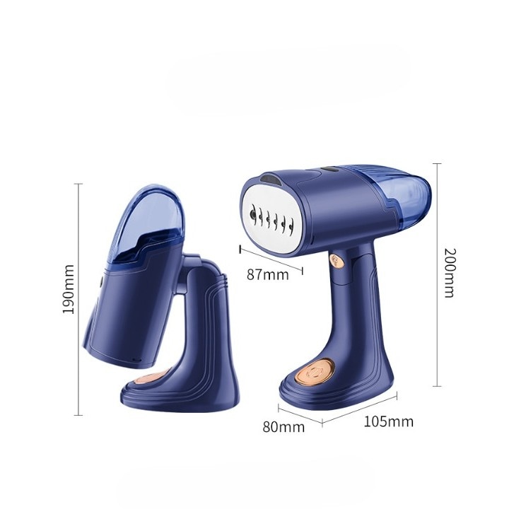 Aparat de Calcat Vertical Portabil cu Abur, Leski, Putere 1500W, Rezervor Detasabil de 138ml, Priza, Functie Anti Calcar si Auto Curatare, Pliabil, cu Perie, 20x10.5x8 cm, Albastru