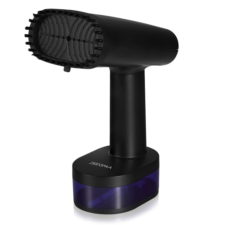 Aparat de calcat vertical cu abur, Zeegma Steamee, 370 ml, 1640 W, 25 g/min, Handig, Negru