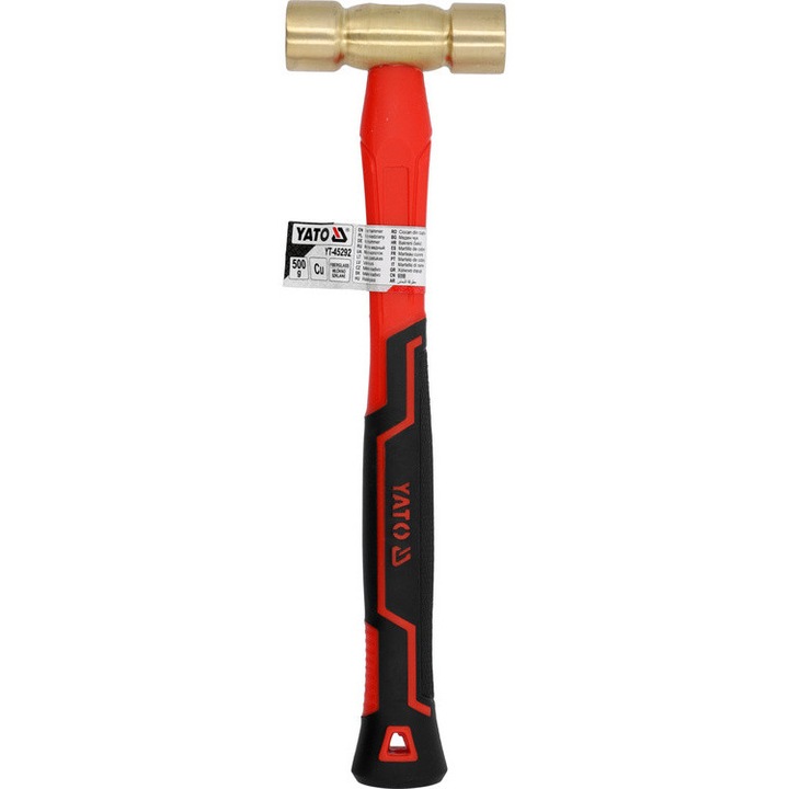 Чук YATO, Меден, с букова дръжка, 500 г