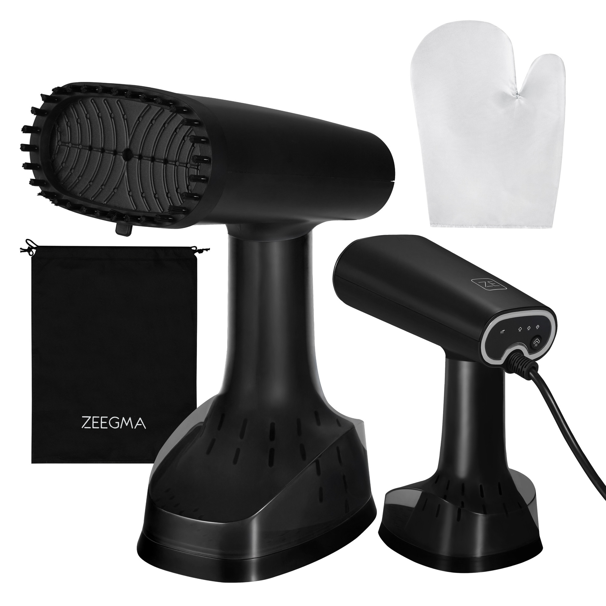 Aparat de calcat vertical cu abur, Zeegma Friskeer, 380 ml, 1640 W, 25 g/min, Handig, Negru