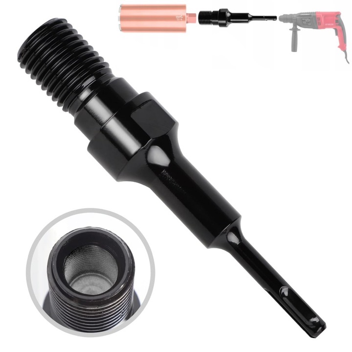 Adaptor universal SDS PLUS 190 mm 1 1/4" UNC la R 1/2" UNC pentru burghiu cu diamant pentru beton, material durabil, asamblare usoara, Adaptor 1 Universal
