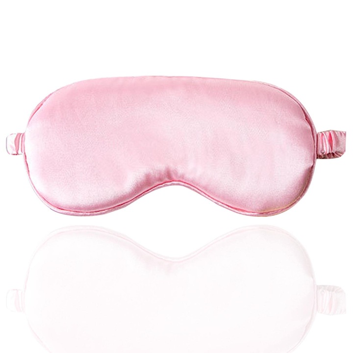 Masca de Dormit, CloudCradle, Sleep Mask, Masca de dormit din matase Mulberry, hipoalergenica, respirabila, 22.5x10cm, Roz