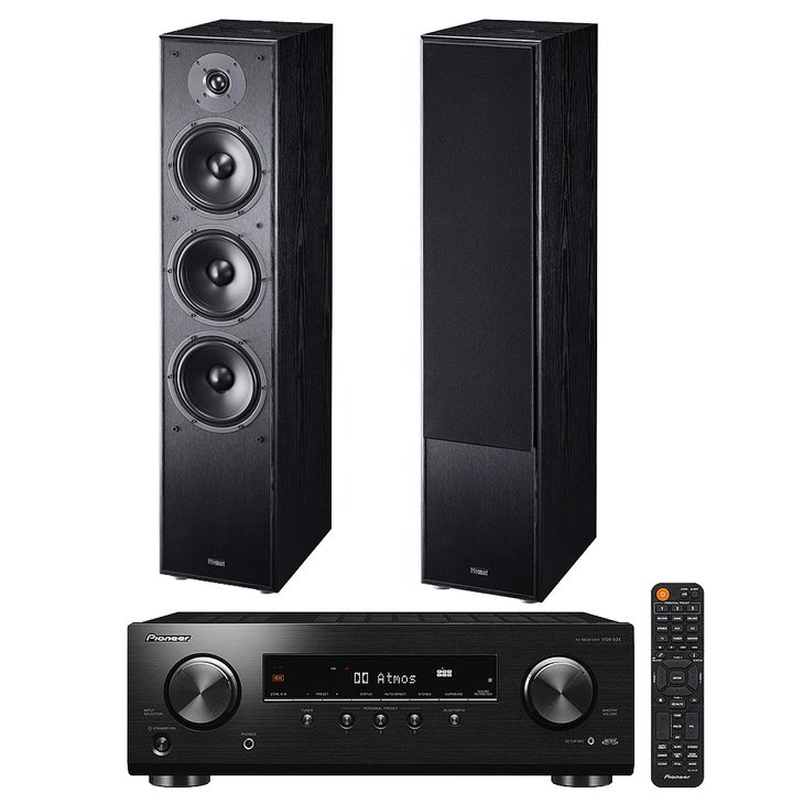 Аудио система Pioneer, VSX535 DAB, Стерео, Magnat Monitor S70, Черна