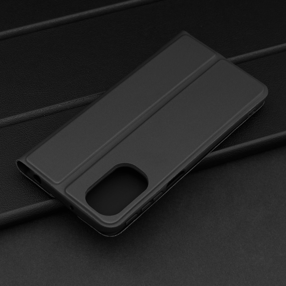 Husa pentru Motorola Moto G31 / Moto G41, SKYDDAR INNOVATION, Magskin Book, tip Carte cu Portofel Interior, set cu sticker, Negru