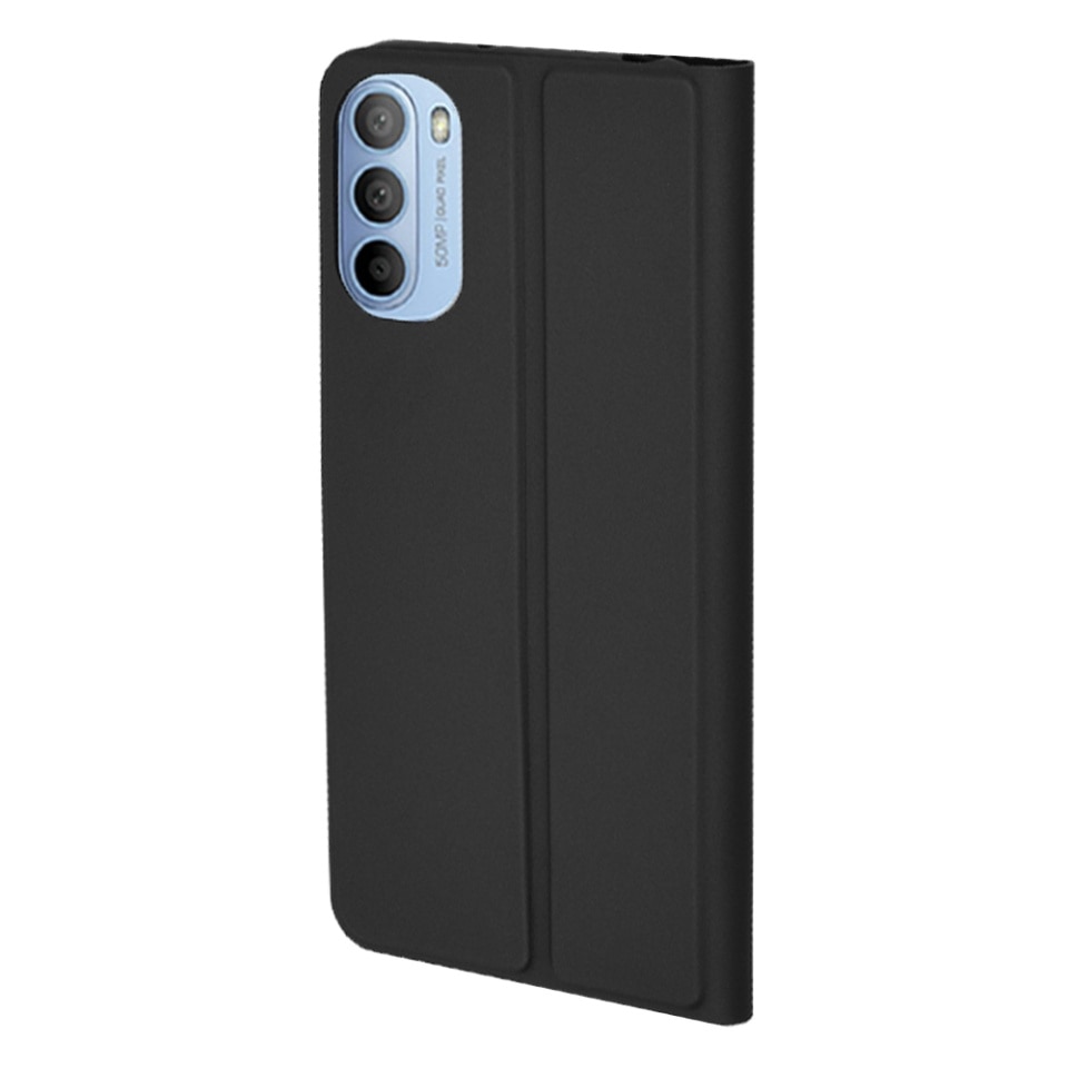 Husa pentru Motorola Moto G31 / Moto G41, SKYDDAR INNOVATION, Magskin Book, tip Carte cu Portofel Interior, set cu sticker, Negru