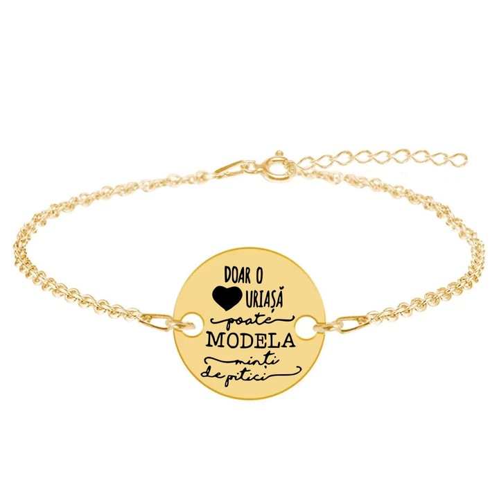 Bratara personalizata pentru profesori din argint 925 placat cu aur 24K - Mia, BijuBOX