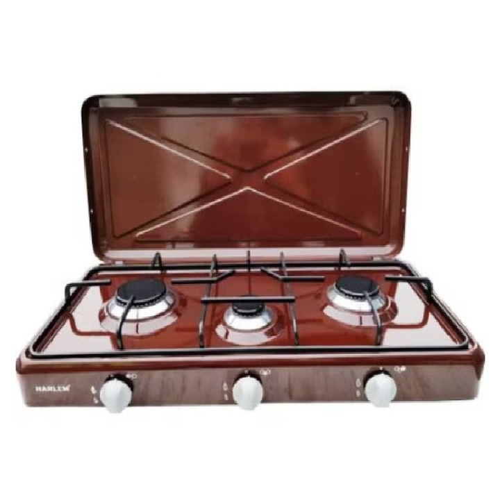 Aragaz emailat cu 3 arzatoare pe LPG, putere 0, 9 si 1, 5 kw 1, 9kW acasa si in excursie Maro