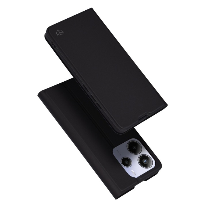 Husa pentru Xiaomi Redmi Note 14 5G, SKYDDAR INNOVATION, Magskin Book, tip Carte cu Portofel Interior, set cu sticker, Negru