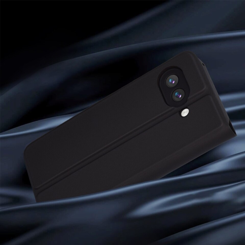 Husa pentru Google Pixel 9a, SKYDDAR INNOVATION, Magskin Book, tip Carte cu Portofel Interior, set cu sticker, Negru