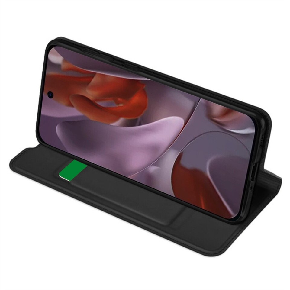 Husa pentru Google Pixel 9a, SKYDDAR INNOVATION, Magskin Book, tip Carte cu Portofel Interior, set cu sticker, Negru