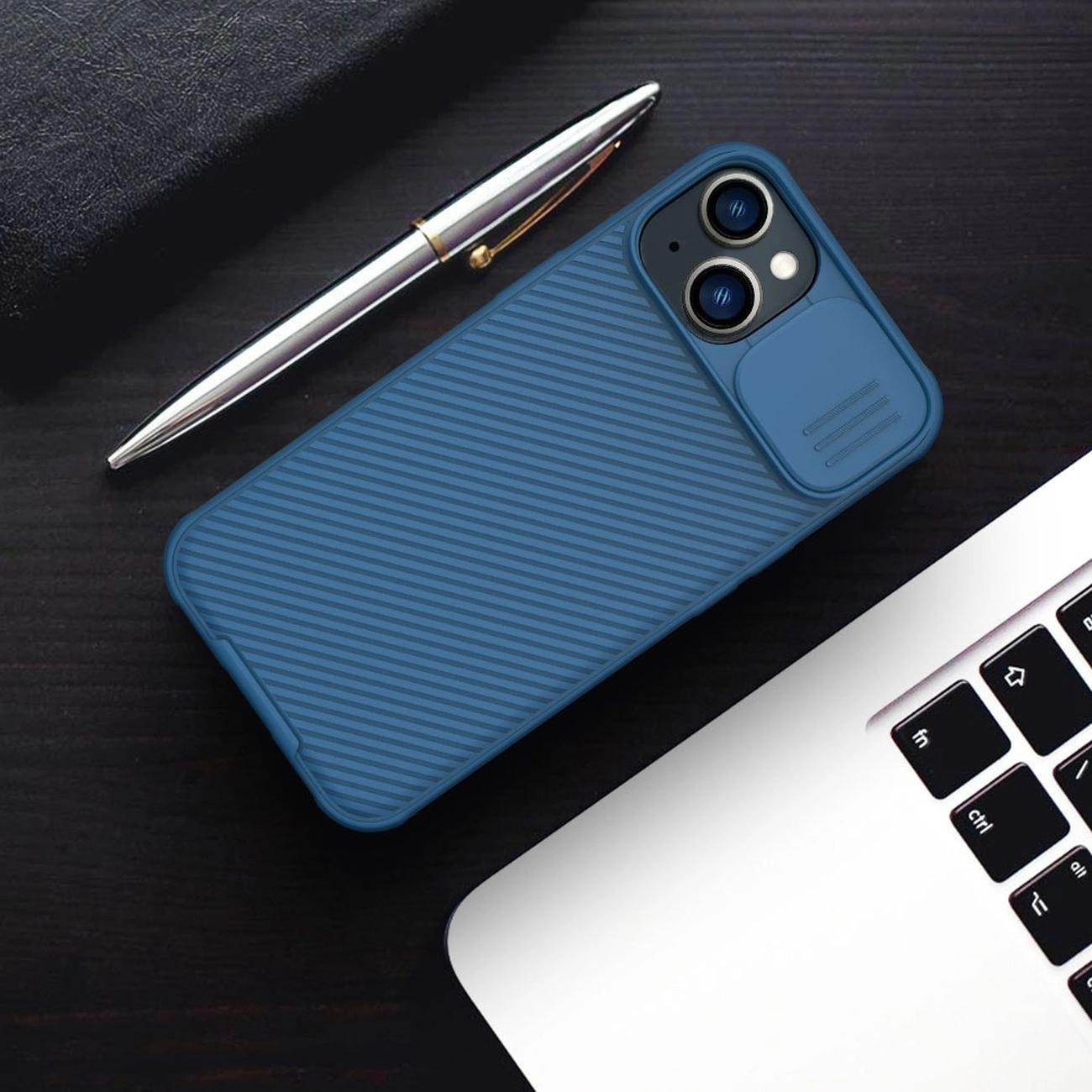 Carcasa Nillkin CamShield Pro Armored cu protectie pentru camera compatibila cu iPhone 14 Plus Verde