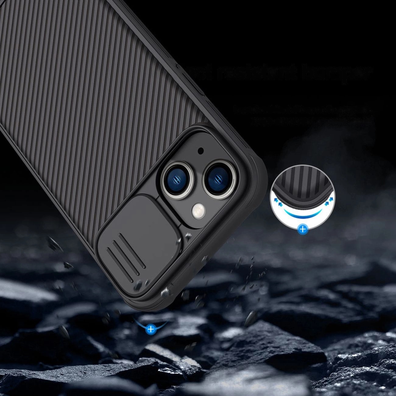 Carcasa Nillkin CamShield Pro Armored cu protectie pentru camera compatibila cu iPhone 14 Plus Verde