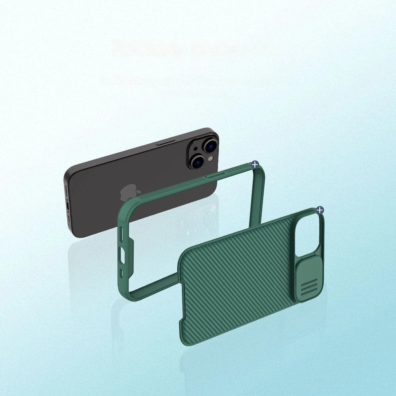 Carcasa Nillkin CamShield Pro Armored cu protectie pentru camera compatibila cu iPhone 14 Plus Verde