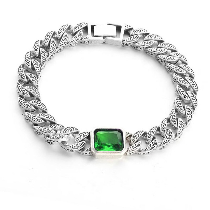 Bratari cuplu, electroplatate, argintii, albe si verzi, 21cm