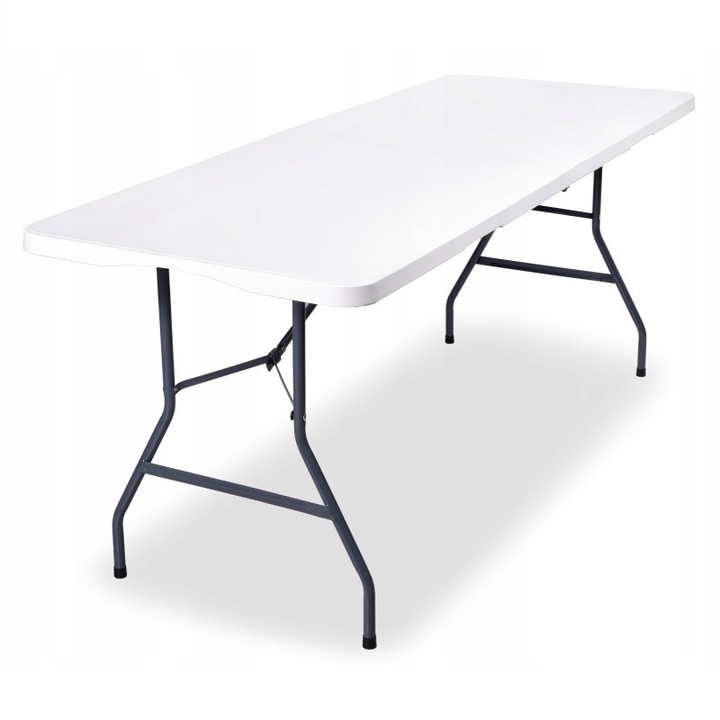 Masa pliabila alba, pentru gradina, camping sau pescuit, tip valiza, JollyMag, SC02, 70x180 cm