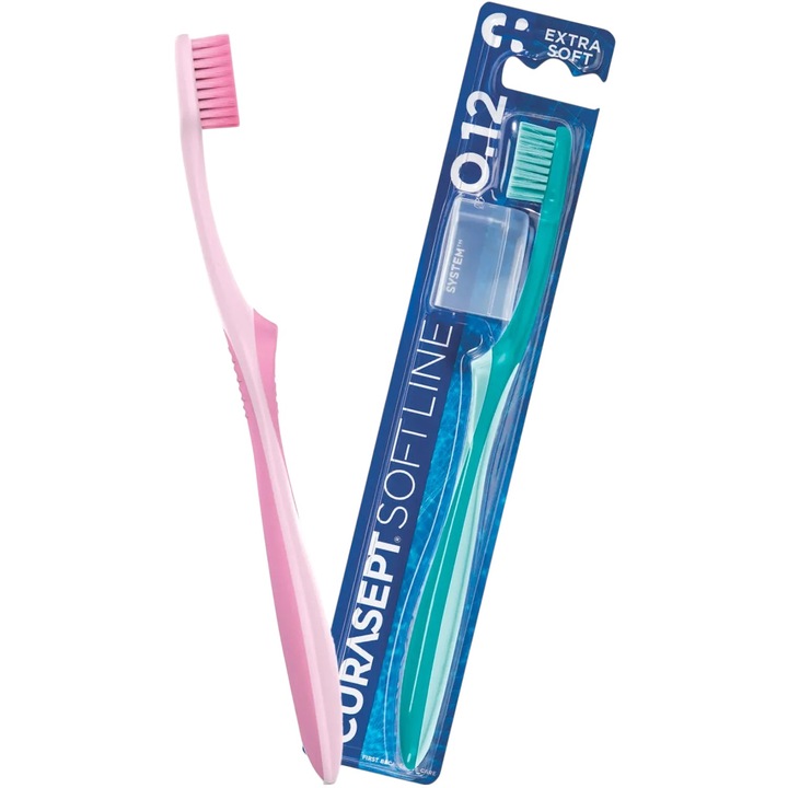 Periuta de dinti pentru adulti, Curasept, Softline Maxi Soft 0.12, cu capac de protectie