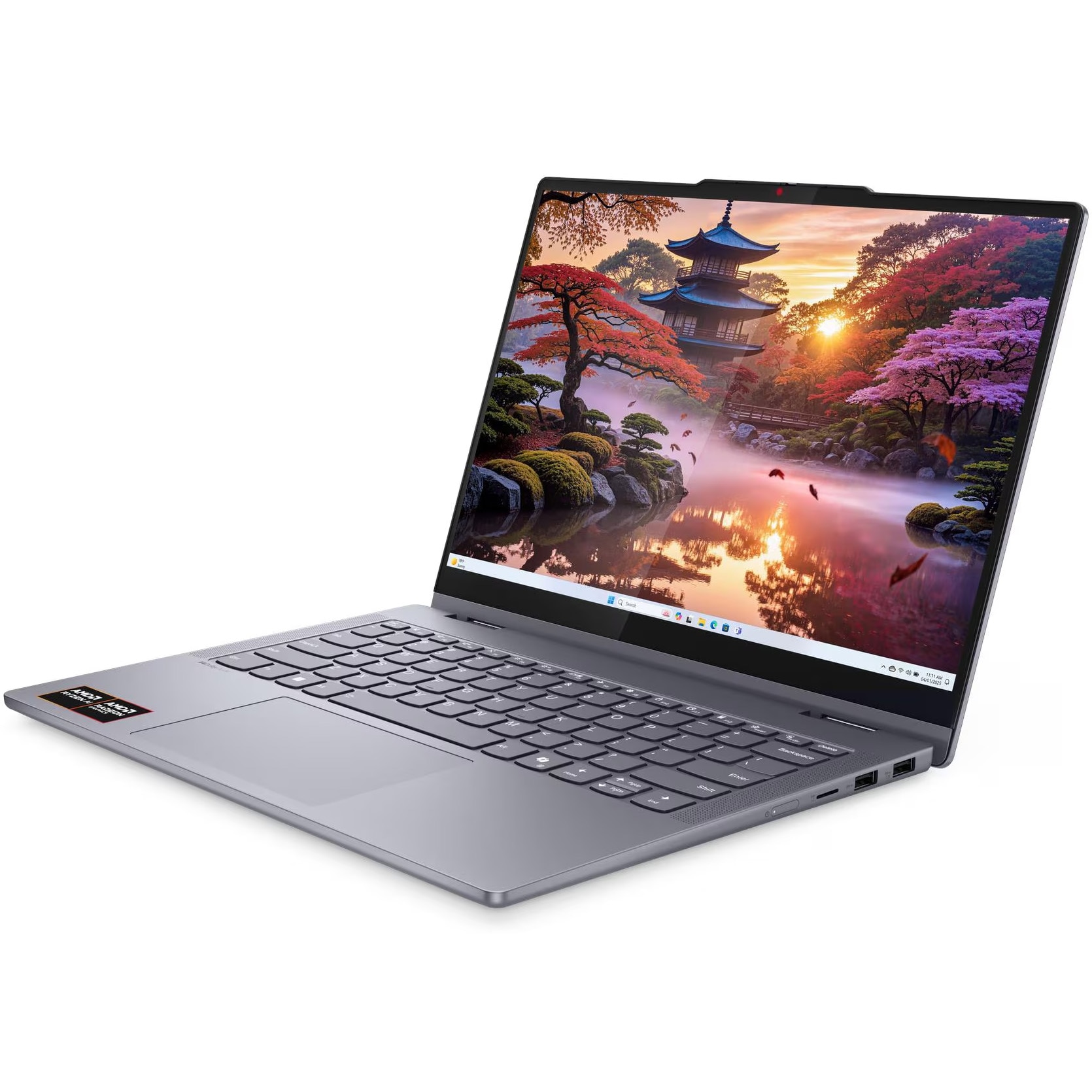Laptop Lenovo IdeaPad 5 2-in-1 14AKP10 cu procesor AMD Ryzen™ AI 7 350 pana la 5.0GHz, 14'', WUXGA, OLED, Touch, 24GB LPDDR5x RAM, 1TB SSD, AMD Radeon™ 860M Graphics, No OS, Luna Grey