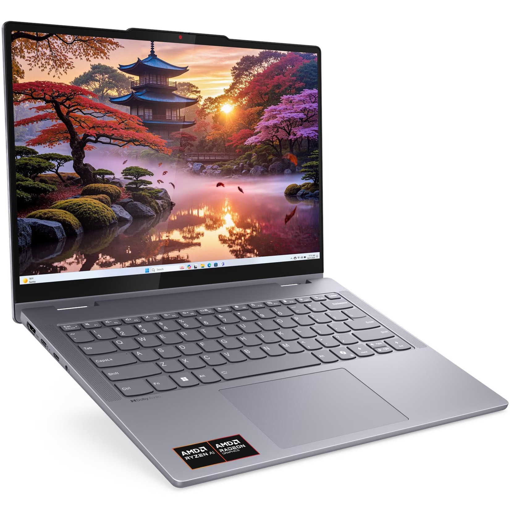 Laptop Lenovo IdeaPad 5 2-in-1 14AKP10 cu procesor AMD Ryzen™ AI 7 350 pana la 5.0GHz, 14'', WUXGA, OLED, Touch, 24GB LPDDR5x RAM, 1TB SSD, AMD Radeon™ 860M Graphics, No OS, Luna Grey