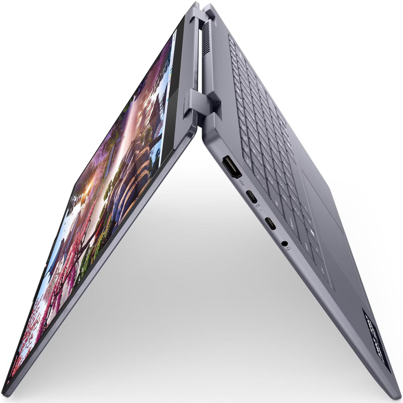 Laptop Lenovo IdeaPad 5 2-in-1 14AKP10 cu procesor AMD Ryzen™ AI 7 350 pana la 5.0GHz, 14'', WUXGA, OLED, Touch, 24GB LPDDR5x RAM, 1TB SSD, AMD Radeon™ 860M Graphics, No OS, Luna Grey