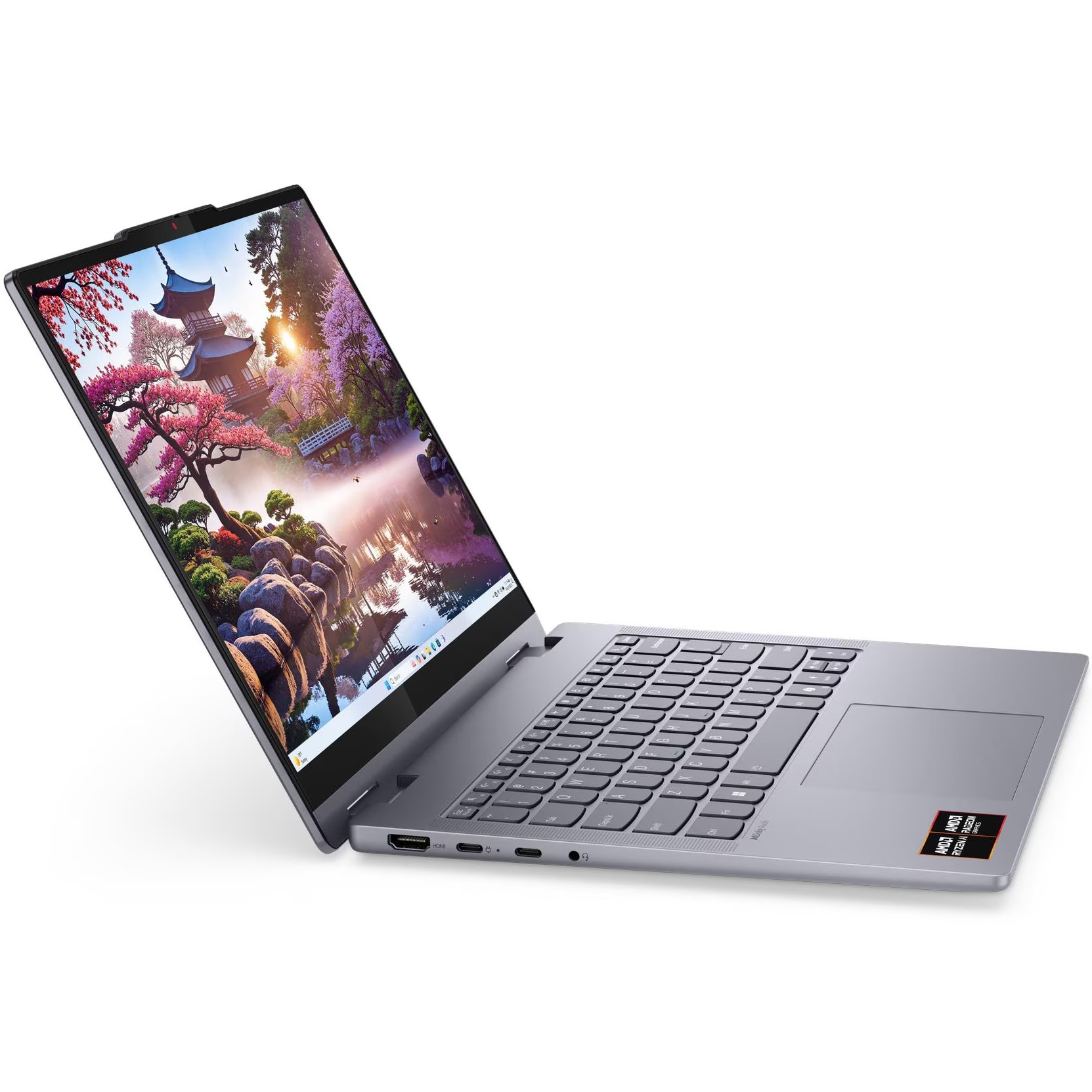 Laptop Lenovo IdeaPad 5 2-in-1 14AKP10 cu procesor AMD Ryzen™ AI 7 350 pana la 5.0GHz, 14'', WUXGA, OLED, Touch, 24GB LPDDR5x RAM, 1TB SSD, AMD Radeon™ 860M Graphics, No OS, Luna Grey