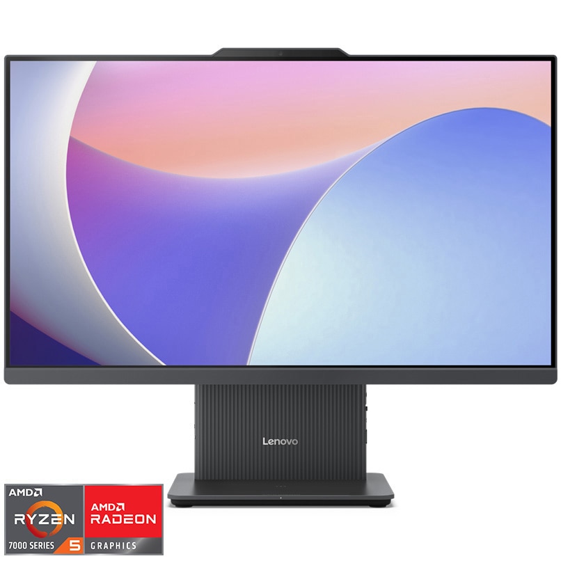Sistem All-in-One Lenovo IdeaCentre AIO 27ARR9 cu procesor AMD Ryzen™ 5 7535HS pana la 4.55GHz, 27" Full HD, IPS, 16GB DDR5, 1TB SSD, AMD Radeon™ 660M Graphics, No OS, Luna Grey