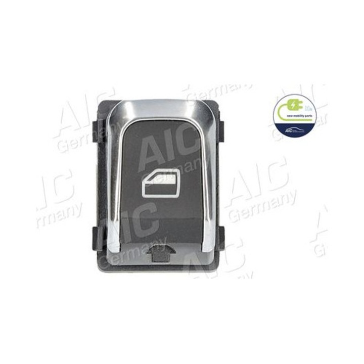 Macara geam AIC, crom/negru, 4 conexiuni, 1 buton, pentru partea pasagerului