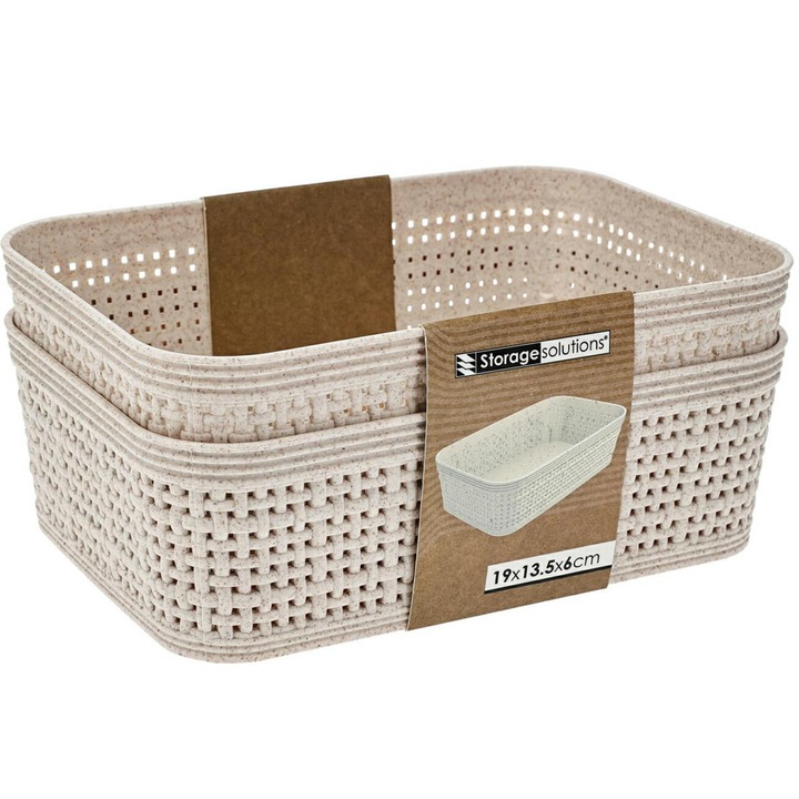Set Cosuri De Depozitare, Storage Solutions, Aspect Stilat, Manere Comode, Din Material Durabil, Ideal Pentru Organizare, Dimensiune Compacta, Potrivit Pentru Rafturi, 19x13x6 Cm