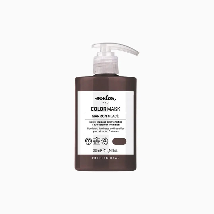 Masca coloranta Evelon 300ml, hranitoare, maro, par drept