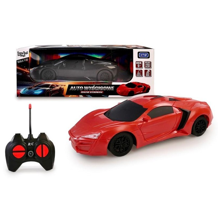 Masinuta de curse R/C Artyk, 19 cm, 1:20, 3 modele, set complet