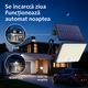 Set 2 lampi solare DIGIMAT® LED 300W cu senzor de miscare si crepuscular, telecomanda, panou solar, kit de montare inclus, 3 moduri functionare, IP65, autonomie 8-10h, unghi 140°, baterie Li-ion, exterior curte, gradina, parcare, poarta, alee, 15x12x3 cm