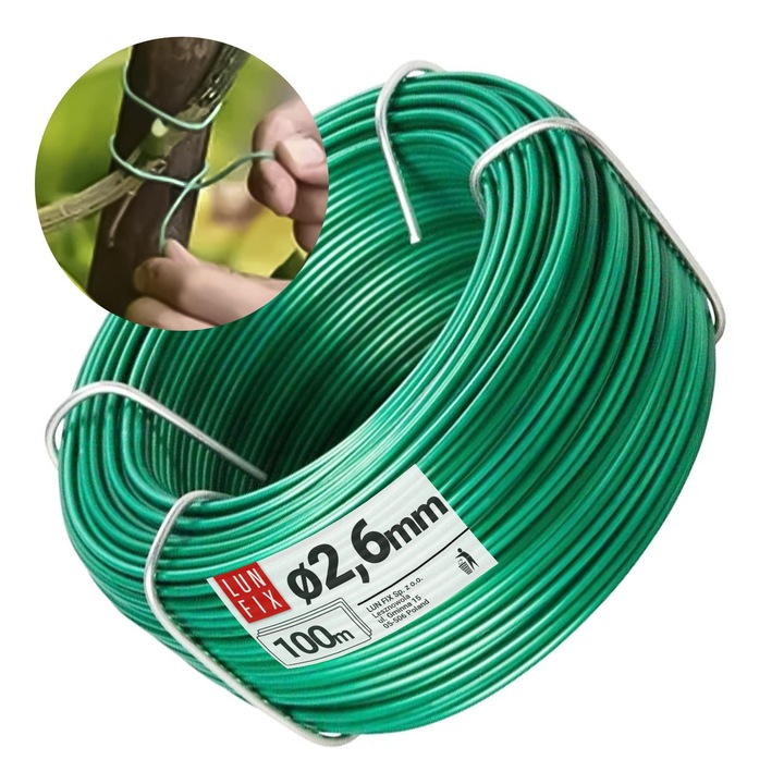 Kerti drót 2,6 mm zöld 100m, Lun Fix